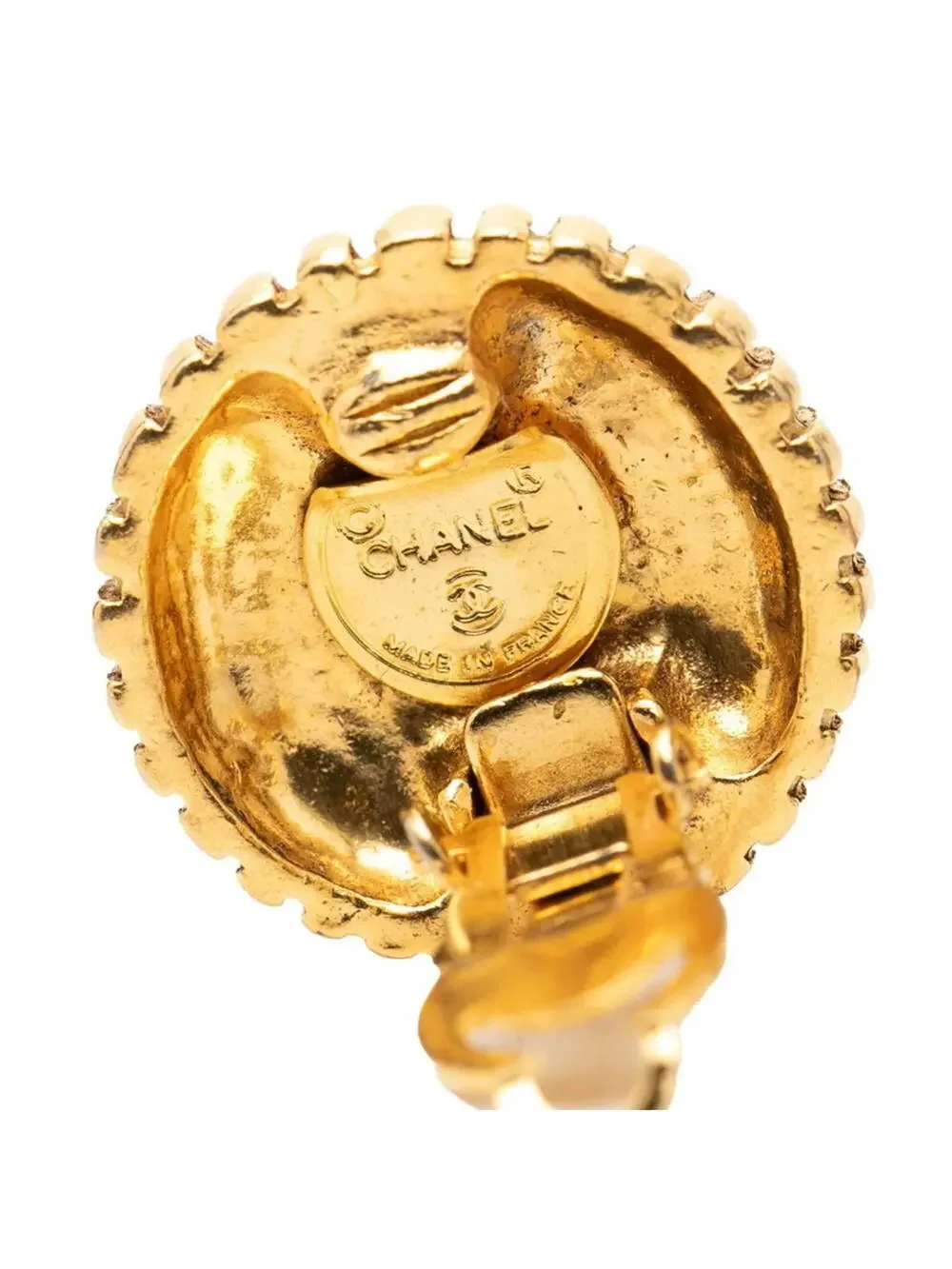 Chanel Cc Logo Round Clip-On Earrings #276053C65B